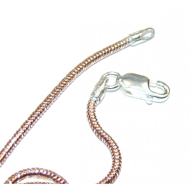 Real Snake Rose Gold over .925 Sterling Silver Chain 20'' long, 1.5 mm wide
