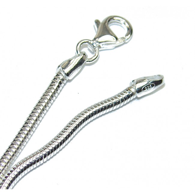 Real Snake Sterling Silver Chain 16" long, 2 mm wide