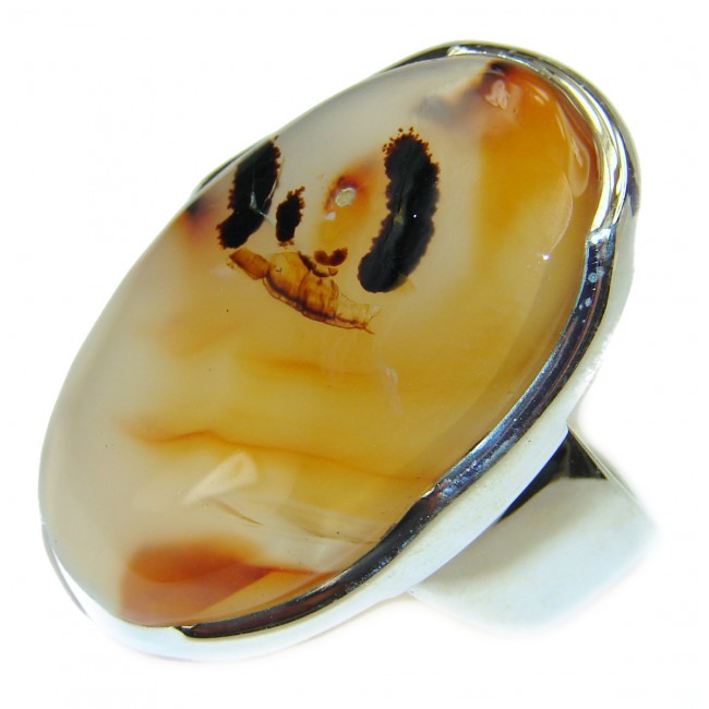 Simplicity Scentic Montana Agate .925 Sterling Silver Ring s. 7 1/4