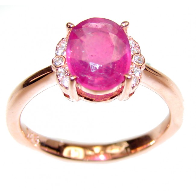 Royal quality unique Ruby .925 Sterling Silver handcrafted Ring size 7