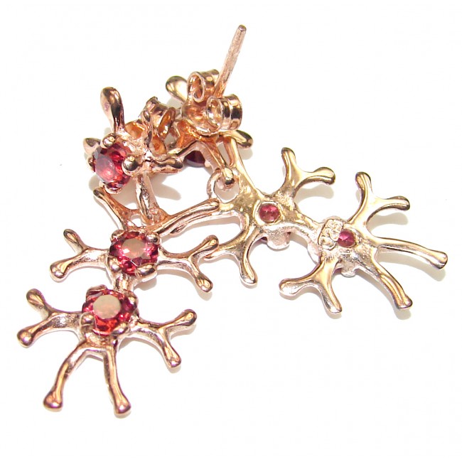 Delicate Golden Reefs Garnet 18K Gold over .925 Sterling Silver earrings