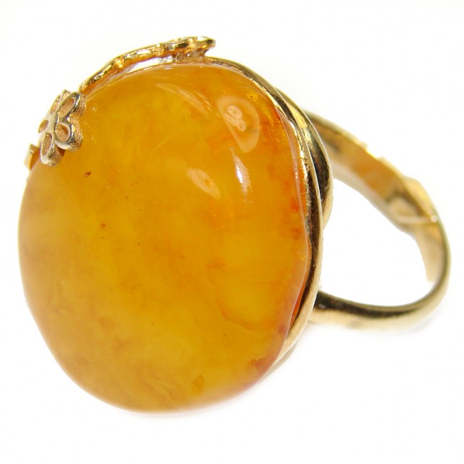 Earth Empress Butterscotch Baltic Amber .925 Sterling Silver handmade Ring size 8