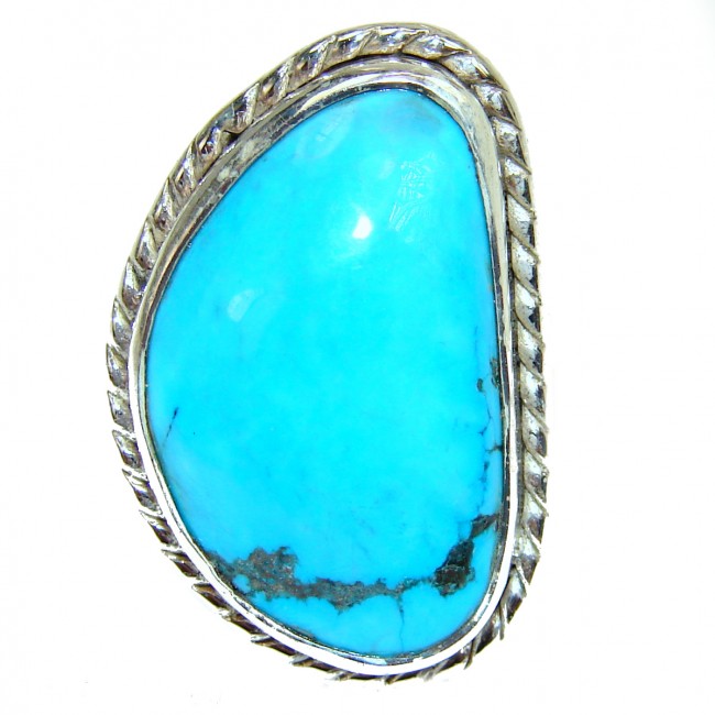 Authentic Turquoise .925 Sterling Silver ring; s. 6 1/2