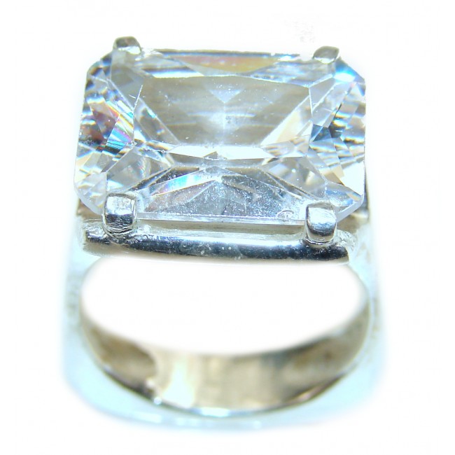 Ultra Fancy Cubic Zirconia .925 Sterling Silver Cocktail ring s. 7 1/2