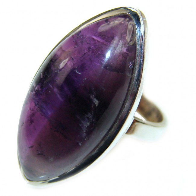 Amethyst .925 Sterling Silver handcrafted Statement Ring size 6