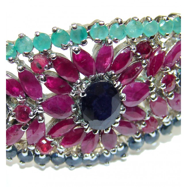 Marvels Authentic Ruby Sapphire .925 Sterling Silver handmade Bracelet