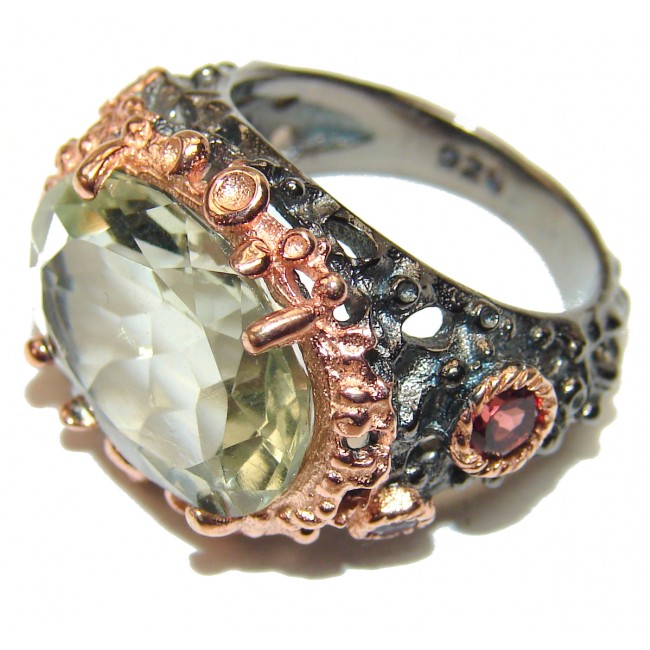 Best quality Green Amethyst .925 Sterling Silver handcrafted Ring Size 5 1/4