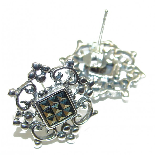 Classy Marcasite .925 Sterling Silver handcrafted earrings