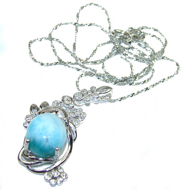 Authentic Larimar .925 Sterling Silver handmade Necklace