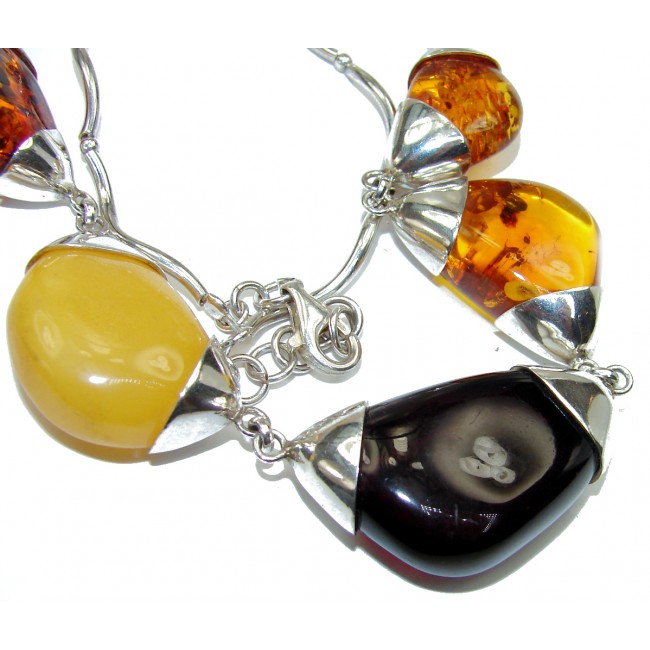 Dazzling qulaity Natural Balitic Amber .925 Sterling Silver handcrafted necklace