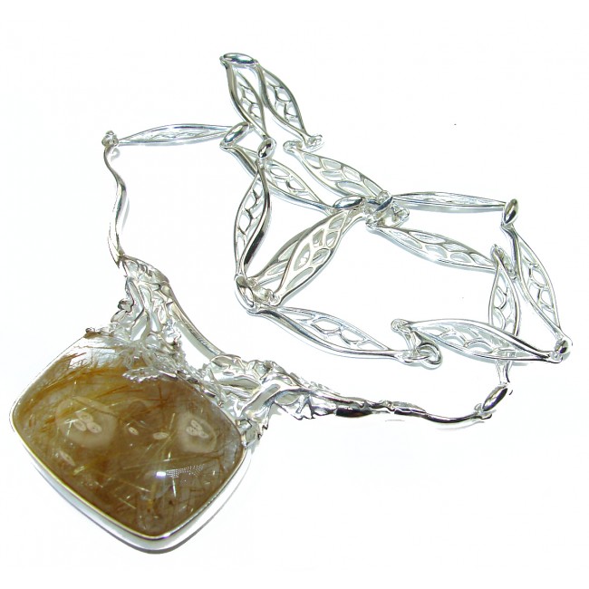 Incredible quality Golden Rutilated Quartz .925 Sterling Silver handcrafted necklace