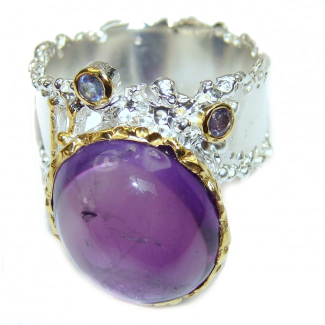 Authentic Amethyst.925 Sterling Silver Ring size 8 1/4