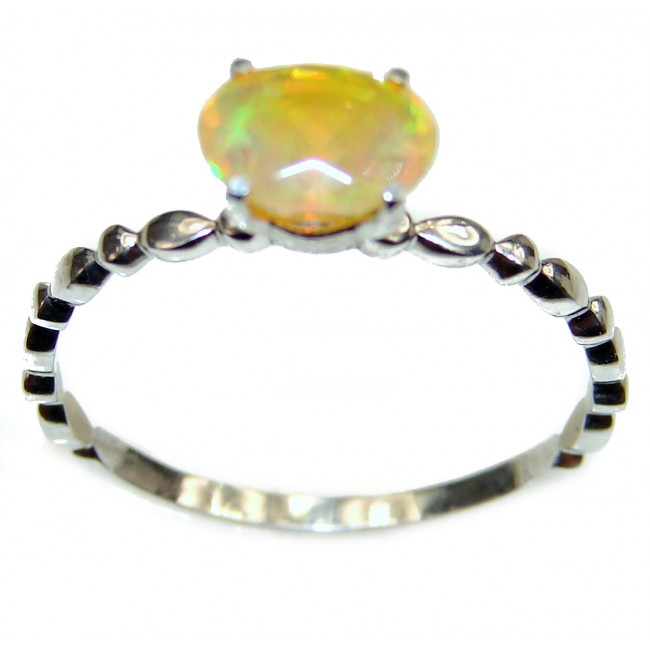 Ethiopian Opal .925 Sterling Silver handcrafted Ring size 9 3/4