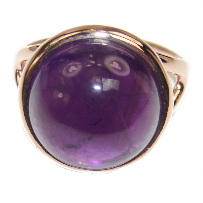 Authentic 31ctw Amethyst rose gold over .925 Sterling Silver brilliantly handcrafted ring s. 7 1/4