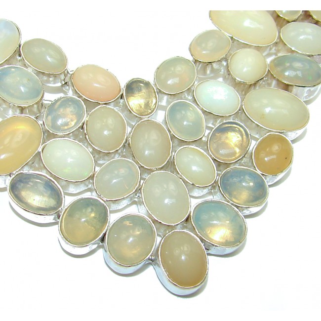INCOMPARABLE BRILLIANCE Ethiopian Opal .925 Sterling Silver Necklace