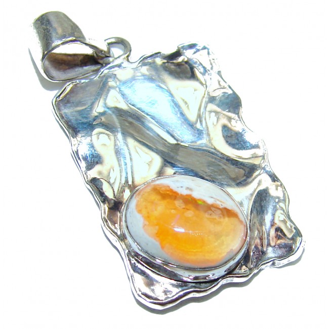 Genuine Mexican Opal .925 Sterling Silver handmade Pendant