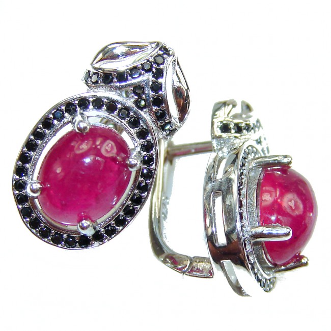Authentic Ruby 18K Gold over .925 Sterling Silver handmade earrings