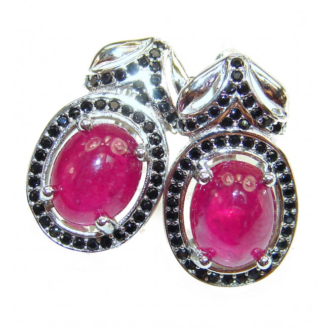 Authentic Ruby 18K Gold over .925 Sterling Silver handmade earrings