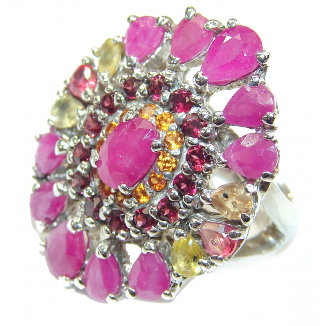 Gabriella Victorian Style Ruby .925 Sterling Silver ring; s. 6