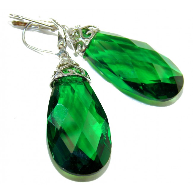 Superior quality 25 carat Fresh Green Helenite .925 Sterling Silver Pendant