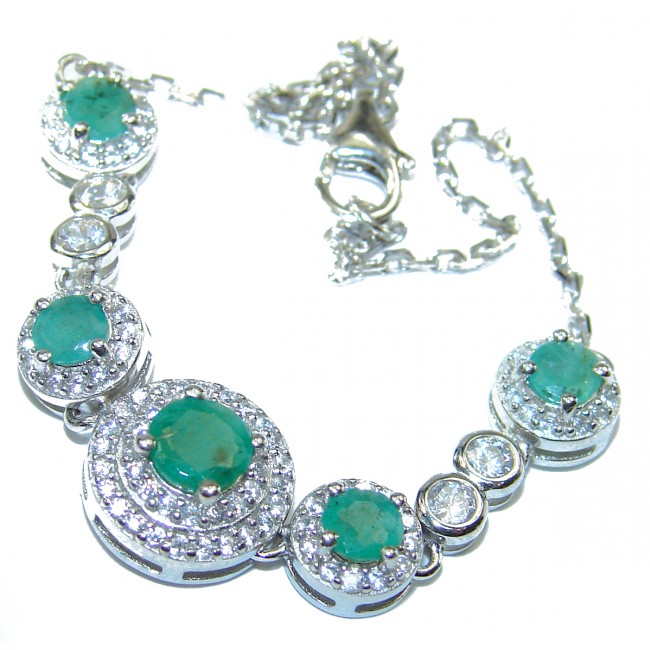 Precious Emerald .925 Sterling Silver handcrafted Bracelet