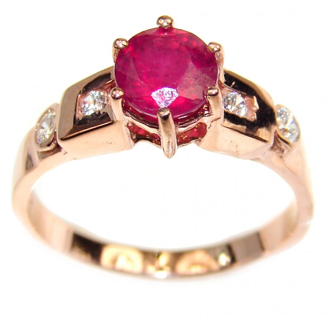 Victorian Style Ruby .925 Sterling Silver ring; s. 6