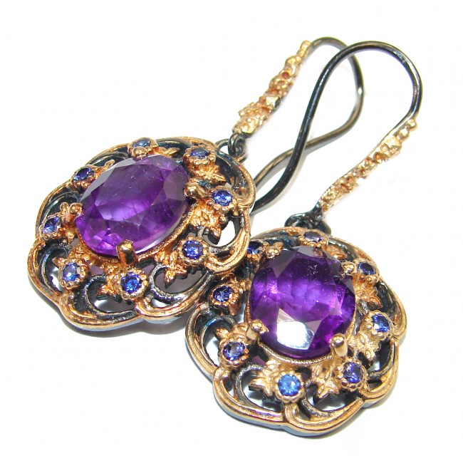 Violet Beauty Authentic Amethyst .925 Sterling Silver handmade earrings
