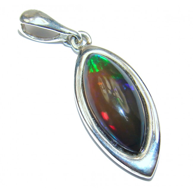 Natural best quality Black Opal .925 Sterling Silver handmade Pendant
