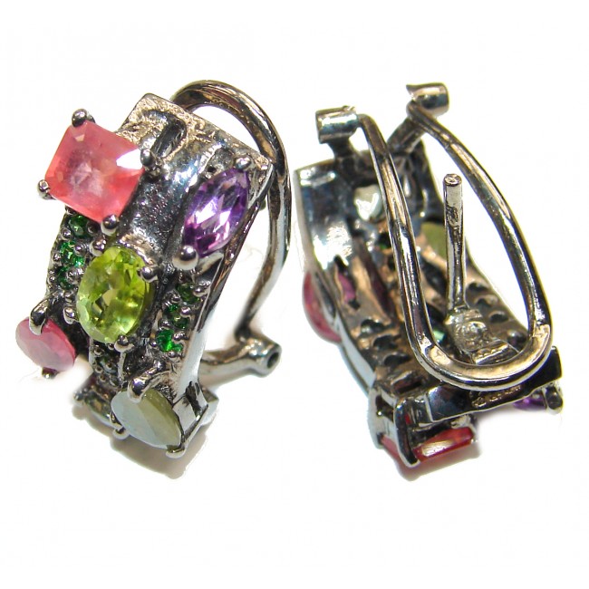 Perfect authentic Tourmaline .925 Sterling Silver handmade earrings