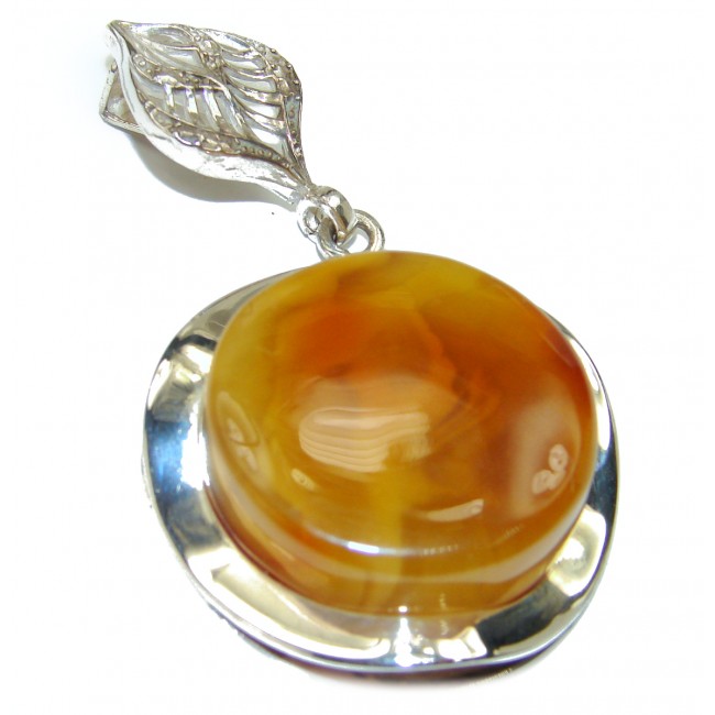 Ancient Treasure Natural Baltic Amber .925 Sterling Silver handmade HUGE Pendant