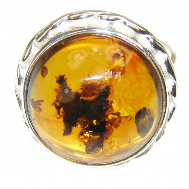 Best quality Baltic Amber .925 Sterling Silver handmade Ring size 10