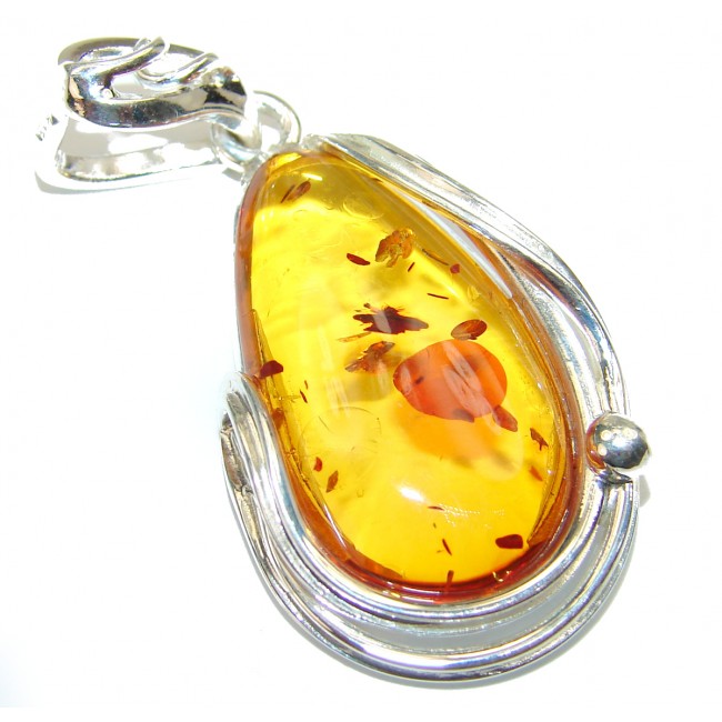 Real Beauty Natural Baltic Amber rose gold .925 Sterling Silver handmade Pendant