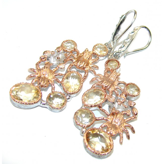 Sublime Citrine 14k Gold over .925 Sterling Silver handmade earrings