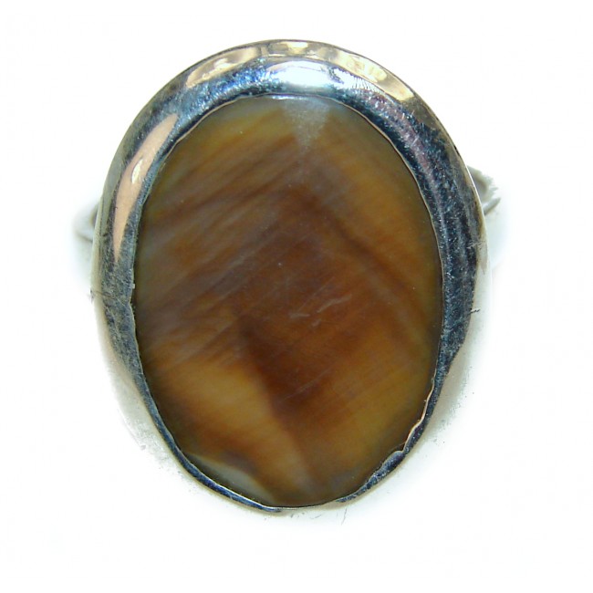 Lovely Cats Eye Sterling Silver Ring s. 8