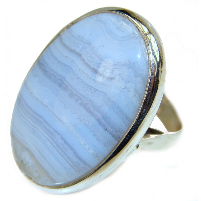 Great Crazy Lace Agate .925 handcrafted Sterling Silver Ring s. 8