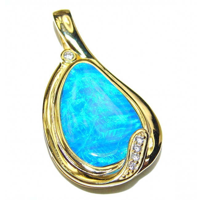 Pure Perfection Doublet Opal 18K Gold over .925 Sterling Silver handmade Pendant