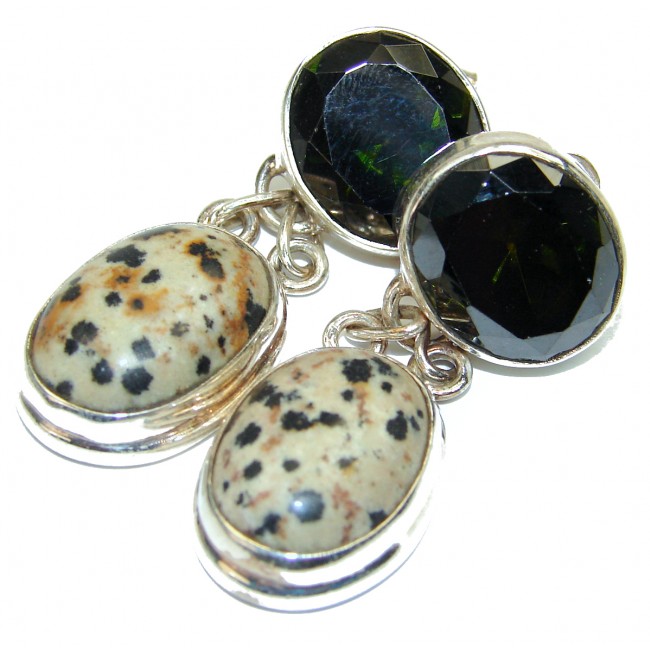 The One Dalmatian Jasper .925 Silver Sterling earrings