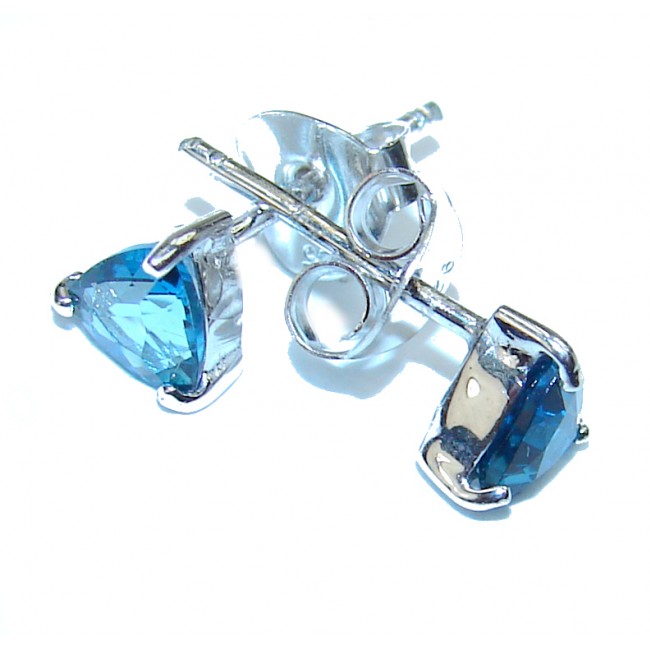 Sublime London Blue Topaz 5mm wide .925 Sterling Silver earrings