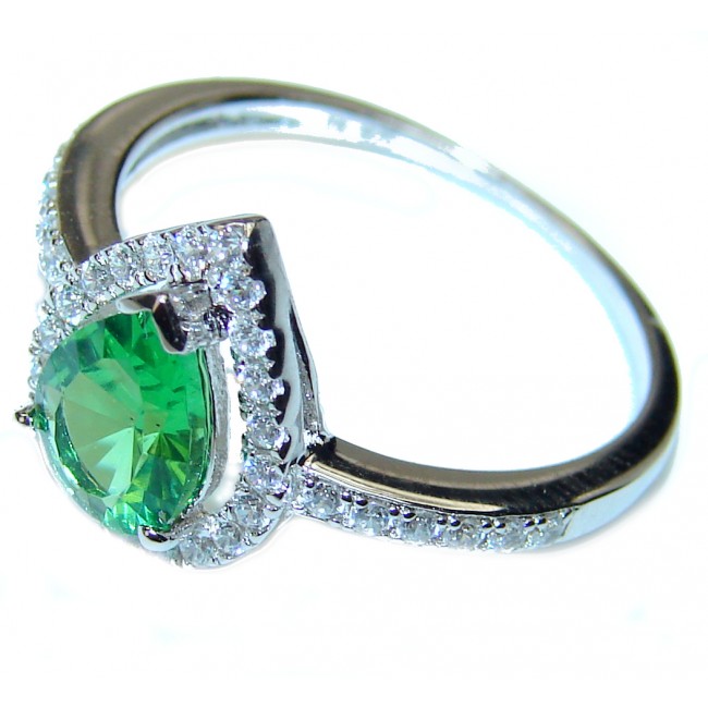 Posh Peridot .925 Sterling Silver handcrafted ring size 7 1/4