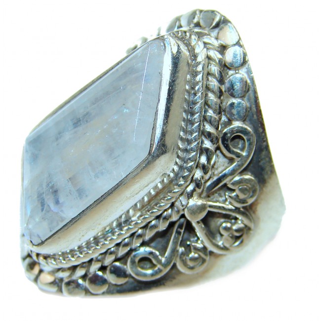 Fire Moonstone .925 Sterling Silver handmade ring s. 6