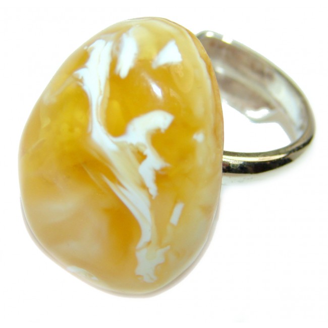 Best quality Butterscotch Baltic Amber .925 Sterling Silver handmade Ring size 8