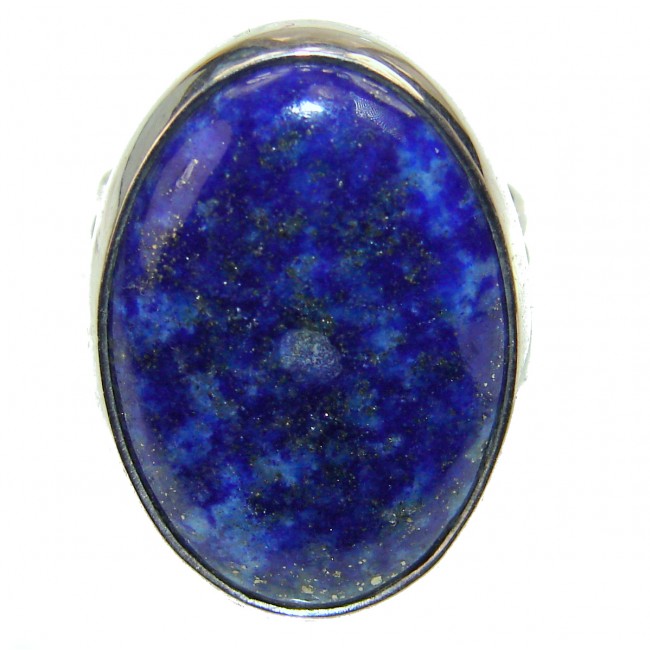 Natural Afgan Lapis Lazuli .925 Sterling Silver handcrafted ring size 8