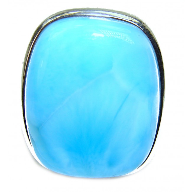 Natural Larimar .925 Sterling Silver handcrafted Ring s. 9 3/4