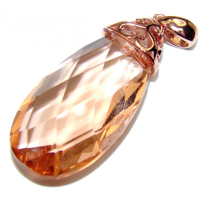 Perfect Morganite 14K Gold over .925 Sterling Silver Pendant