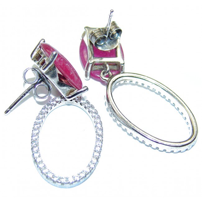 Incredible quality Ruby .925 Sterling Silver handcrafted earrings
