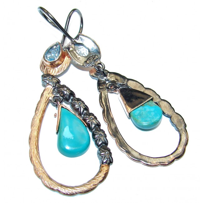 HUGE Turquoise .925 Sterling Silver earrings