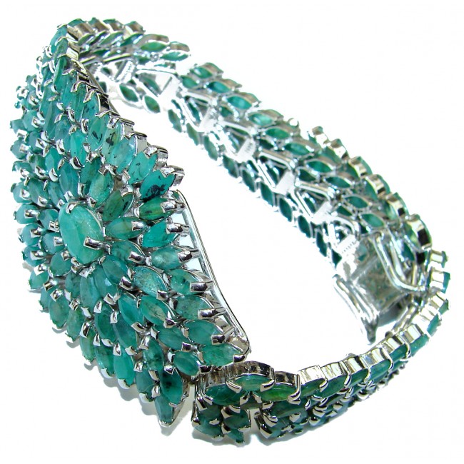 Natalie authentic Emerald .3925 Sterling Silver handcrafted Bracelet