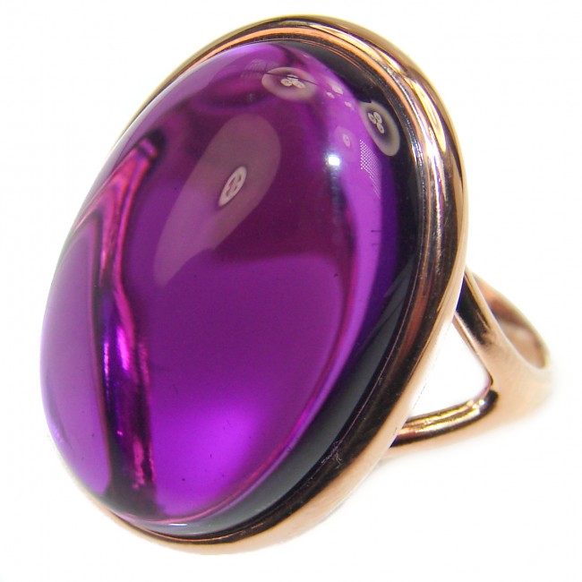 Authentic Oval cut 44ctw Amethyst Rose Gold .925 Sterling Silver brilliantly handcrafted ring s. 7 3/4