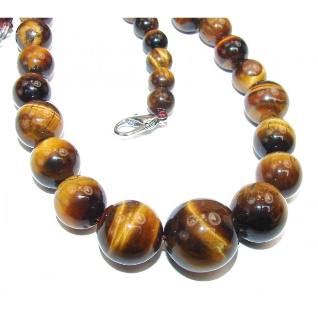 41.9 grams Rare Unusual Natural Tigers Eye Beads NECKLACE