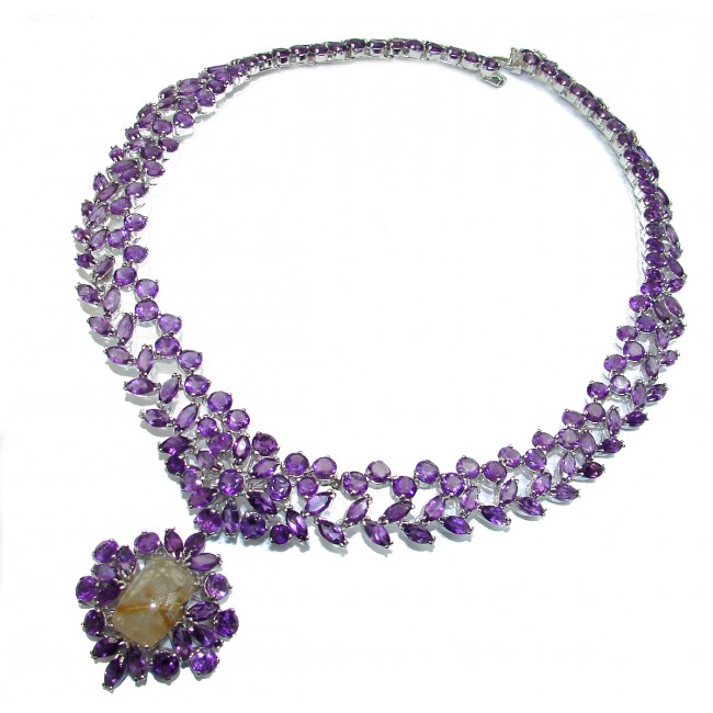 Marie Antoinette's STYLE authentic African Amethyst .925 Sterling Silver handcrafted Necklace